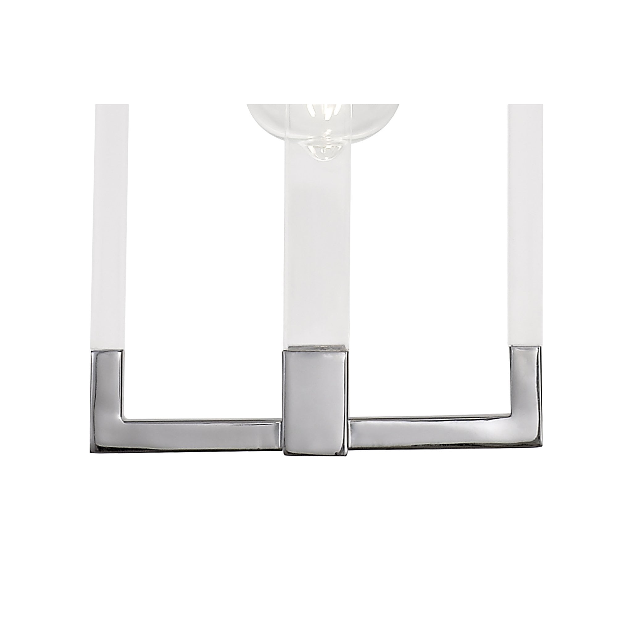 IL32781 Canto Double Rectangle Square Pendant 1 Light E27 Polished Nickel/Acrylic