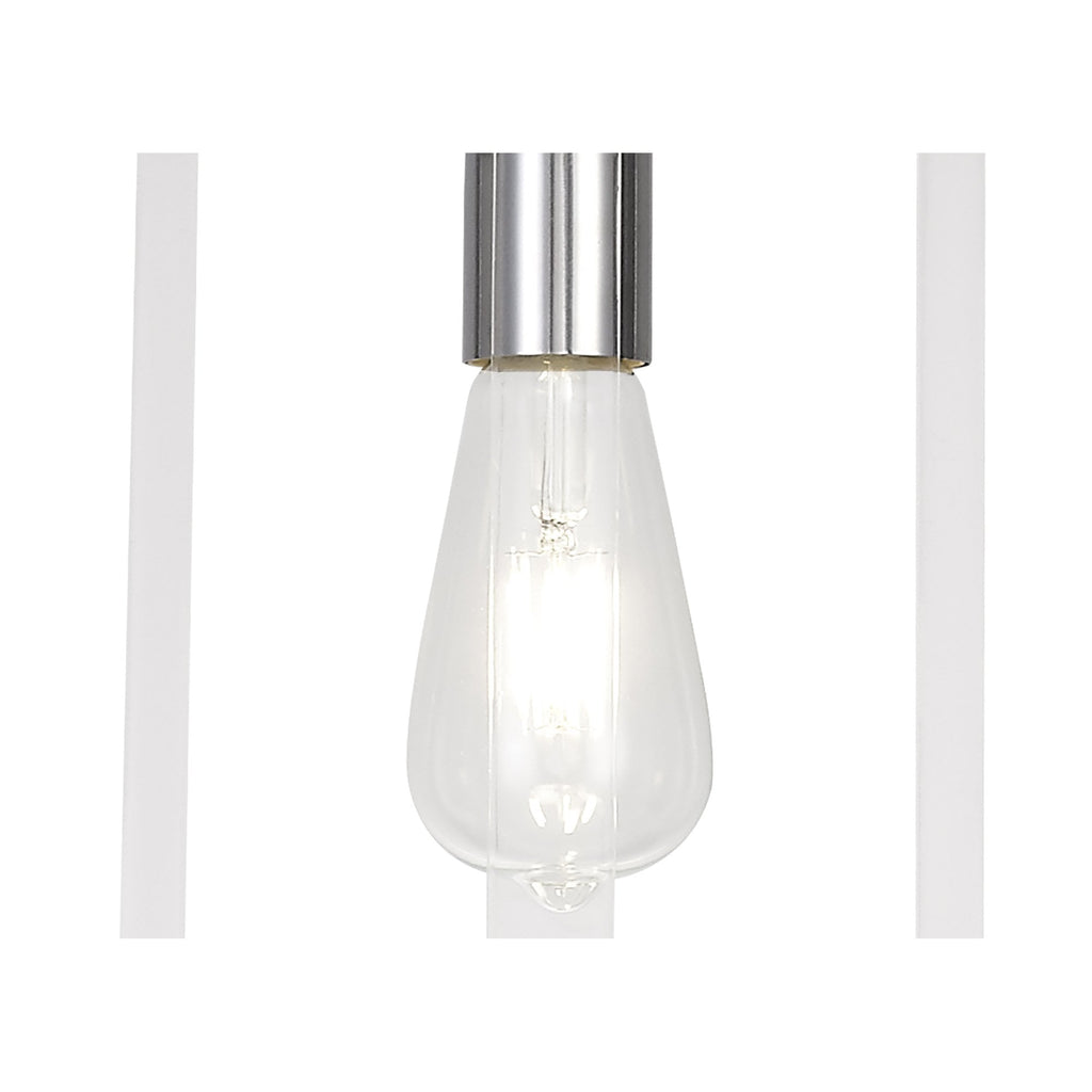 IL32781 Canto Double Rectangle Square Pendant 1 Light E27 Polished Nickel/Acrylic