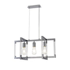 IL32782 Canto Rectangular Pendant 3 Light E27 Polished Nickel/Acrylic
