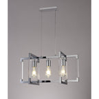 IL32782 Canto Rectangular Pendant 3 Light E27 Polished Nickel/Acrylic