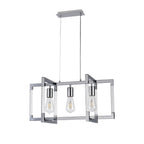 IL32782 Canto Rectangular Pendant 3 Light E27 Polished Nickel/Acrylic