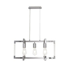 IL32782 Canto Rectangular Pendant 3 Light E27 Polished Nickel/Acrylic