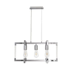 IL32782 Canto Rectangular Pendant 3 Light E27 Polished Nickel/Acrylic