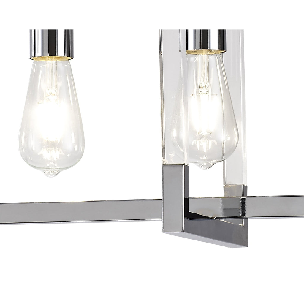 IL32782 Canto Rectangular Pendant 3 Light E27 Polished Nickel/Acrylic