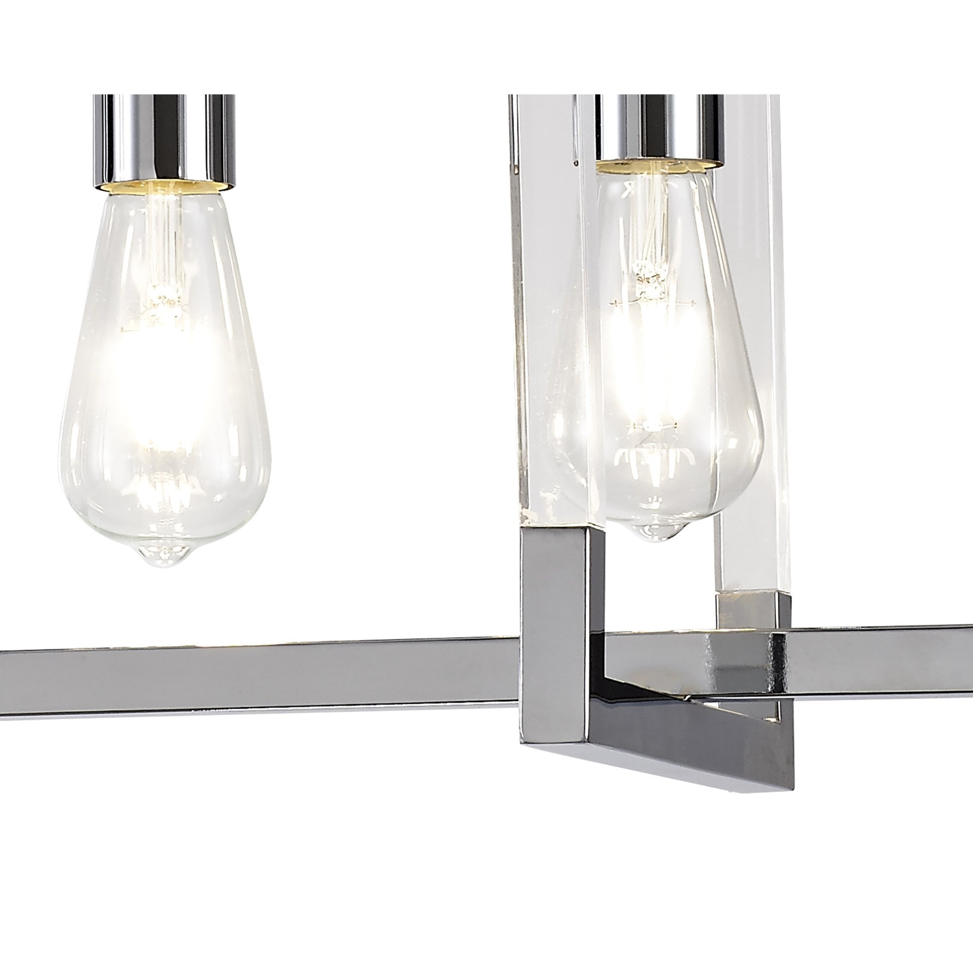 IL32782 Canto Rectangular Pendant 3 Light E27 Polished Nickel/Acrylic