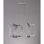 IL32782 Canto Rectangular Pendant 3 Light E27 Polished Nickel/Acrylic