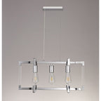 IL32782 Canto Rectangular Pendant 3 Light E27 Polished Nickel/Acrylic