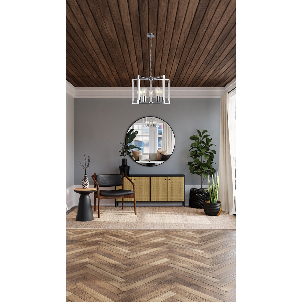 IL32783 Canto Pendant 5 Light E27 Polished Nickel/Acrylic