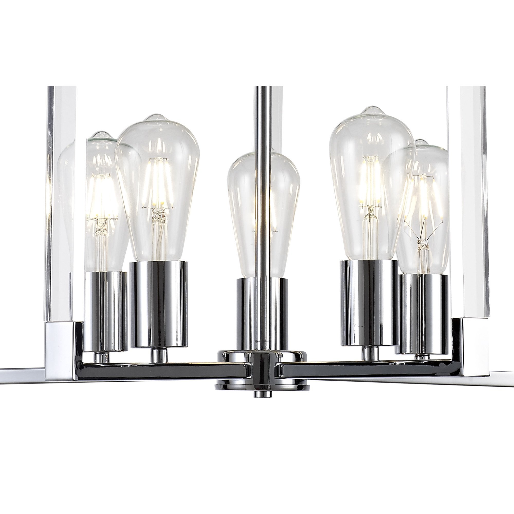 IL32783 Canto Pendant 5 Light E27 Polished Nickel/Acrylic