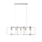 IL32785 Canto Rectangular Pendant 5 Light E27 Polished Nickel/Acrylic