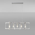 IL32785 Canto Rectangular Pendant 5 Light E27 Polished Nickel/Acrylic