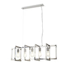 IL32785 Canto Rectangular Pendant 5 Light E27 Polished Nickel/Acrylic