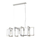 IL32785 Canto Rectangular Pendant 5 Light E27 Polished Nickel/Acrylic