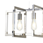IL32785 Canto Rectangular Pendant 5 Light E27 Polished Nickel/Acrylic