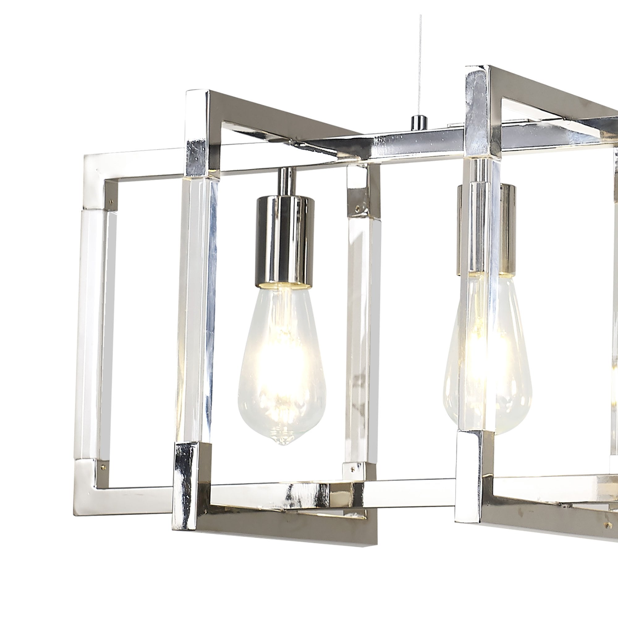 IL32785 Canto Rectangular Pendant 5 Light E27 Polished Nickel/Acrylic