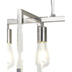 IL32785 Canto Rectangular Pendant 5 Light E27 Polished Nickel/Acrylic