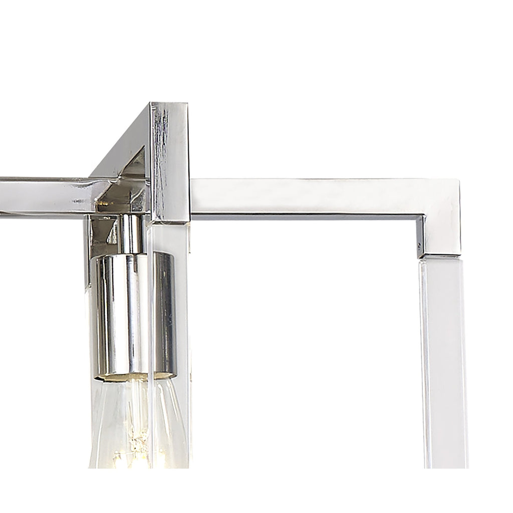 IL32785 Canto Rectangular Pendant 5 Light E27 Polished Nickel/Acrylic