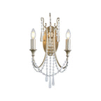 IL31849 Celine Wall Lamp 2 Light E14 Aged Silver/Clear Crystal