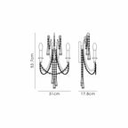 IL31849 Celine Wall Lamp 2 Light E14 Aged Silver/Clear Crystal