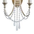 IL31849 Celine Wall Lamp 2 Light E14 Aged Silver/Clear Crystal