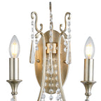 IL31849 Celine Wall Lamp 2 Light E14 Aged Silver/Clear Crystal