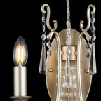 IL31849 Celine Wall Lamp 2 Light E14 Aged Silver/Clear Crystal
