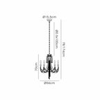 IL31844 Celine Pendant Chandelier 5 Light E14 Aged Silver/Clear Crystal
