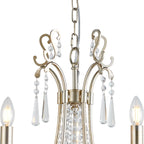 IL31844 Celine Pendant Chandelier 5 Light E14 Aged Silver/Clear Crystal
