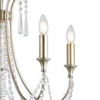 IL31844 Celine Pendant Chandelier 5 Light E14 Aged Silver/Clear Crystal