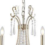 IL31844 Celine Pendant Chandelier 5 Light E14 Aged Silver/Clear Crystal