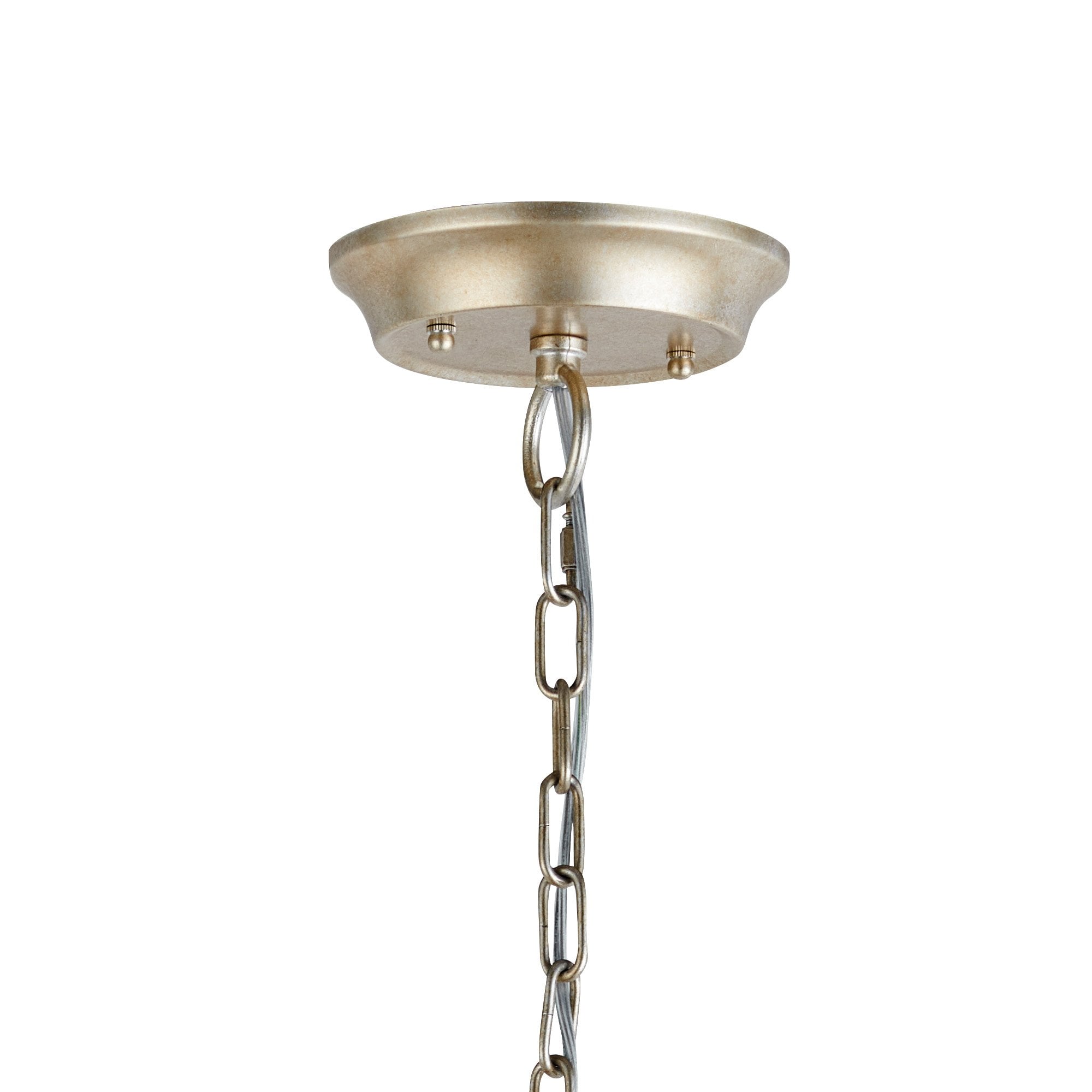 IL31844 Celine Pendant Chandelier 5 Light E14 Aged Silver/Clear Crystal