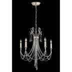 IL31844 Celine Pendant Chandelier 5 Light E14 Aged Silver/Clear Crystal