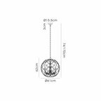 IL31850 Celine Pendant Sphere 5 Light E14 Aged Silver/Clear Crystal