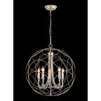 IL31850 Celine Pendant Sphere 5 Light E14 Aged Silver/Clear Crystal