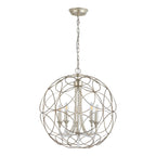 IL31850 Celine Pendant Sphere 5 Light E14 Aged Silver/Clear Crystal