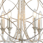 IL31850 Celine Pendant Sphere 5 Light E14 Aged Silver/Clear Crystal