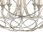 IL31850 Celine Pendant Sphere 5 Light E14 Aged Silver/Clear Crystal