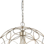 IL31850 Celine Pendant Sphere 5 Light E14 Aged Silver/Clear Crystal