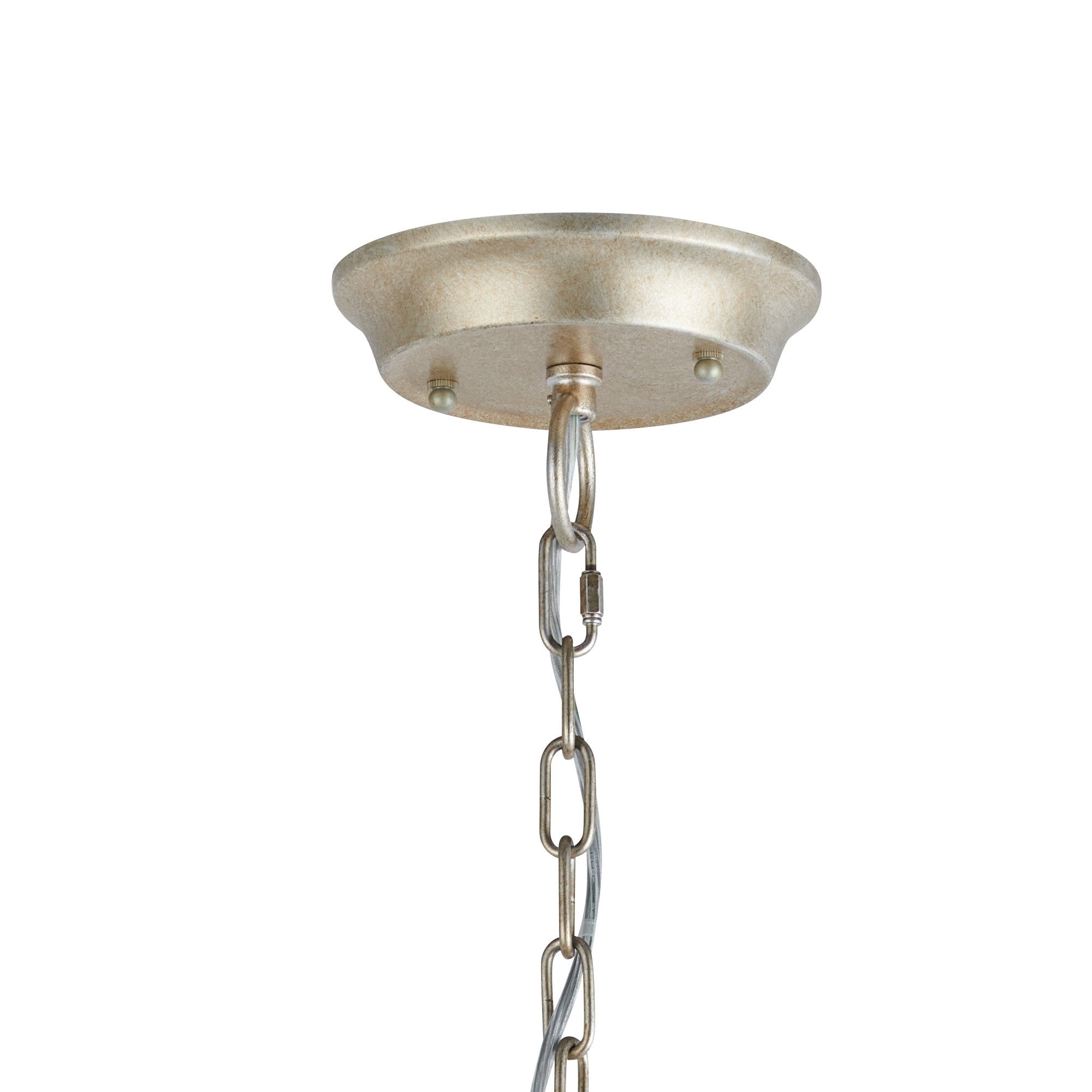 IL31850 Celine Pendant Sphere 5 Light E14 Aged Silver/Clear Crystal