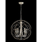 IL31850 Celine Pendant Sphere 5 Light E14 Aged Silver/Clear Crystal