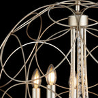 IL31850 Celine Pendant Sphere 5 Light E14 Aged Silver/Clear Crystal