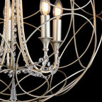IL31850 Celine Pendant Sphere 5 Light E14 Aged Silver/Clear Crystal