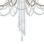 IL31845 Celine Pendant Chandelier 8 Light E14 Aged Silver/Clear Crystal