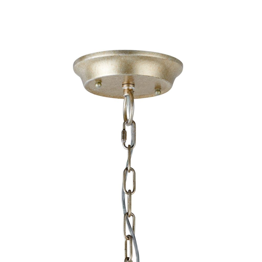 IL31845 Celine Pendant Chandelier 8 Light E14 Aged Silver/Clear Crystal