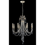 IL31845 Celine Pendant Chandelier 8 Light E14 Aged Silver/Clear Crystal