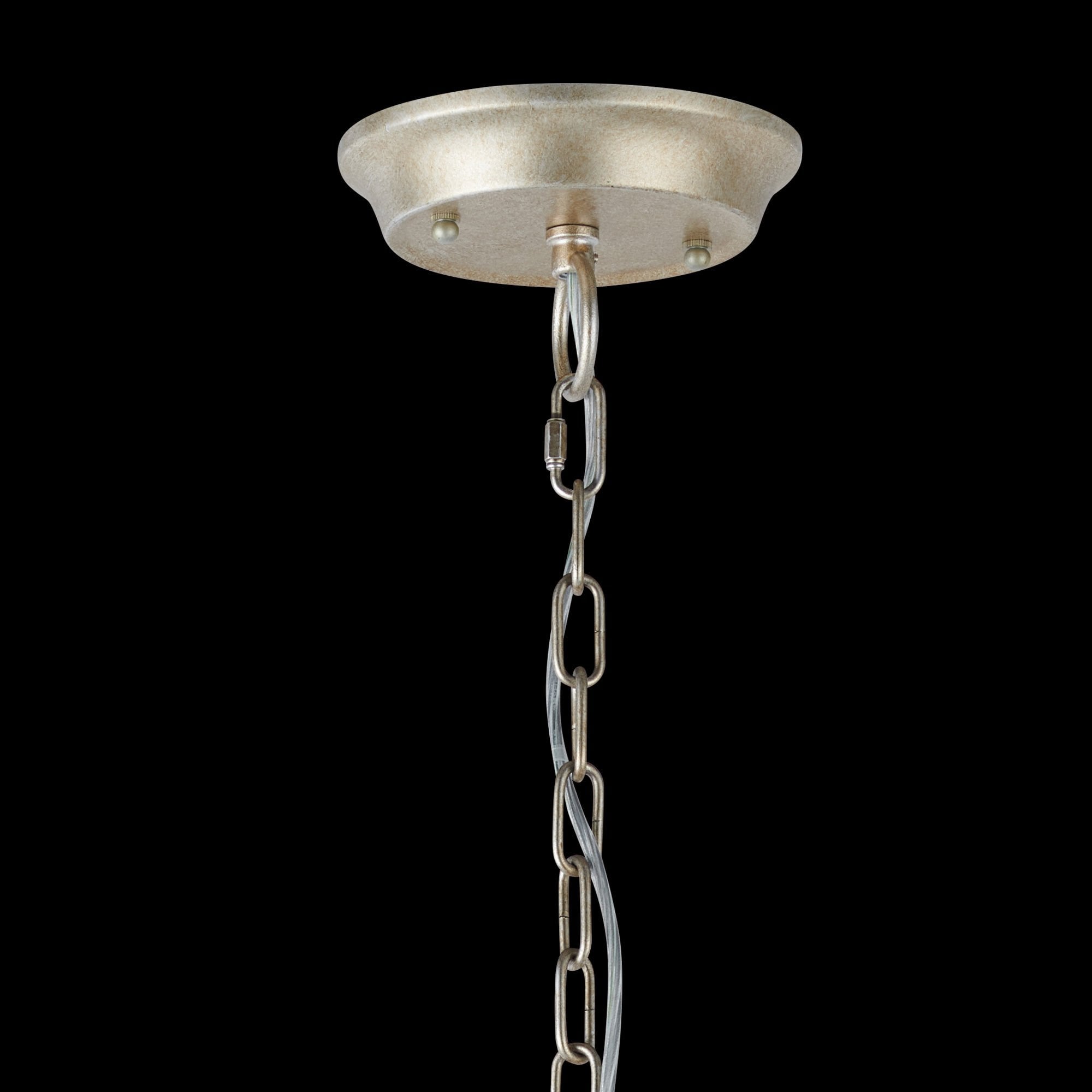 IL31845 Celine Pendant Chandelier 8 Light E14 Aged Silver/Clear Crystal