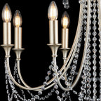 IL31845 Celine Pendant Chandelier 8 Light E14 Aged Silver/Clear Crystal