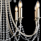 IL31845 Celine Pendant Chandelier 8 Light E14 Aged Silver/Clear Crystal