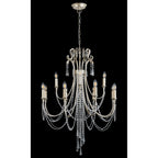 IL31846 Celine Pendant Chandelier 12 Light E14 Aged Silver/Clear Crystal