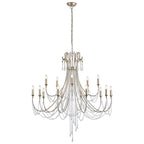 IL31847 Celine Pendant Chandelier 15 Light E14 Aged Silver/Clear Crystal